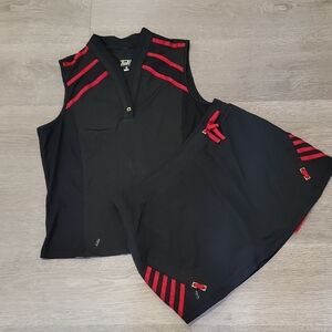 Tail Tech Black and Red Athletic Skort Set